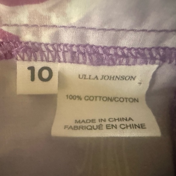 Adorable! Ulla Johnson Naomi Purple Floral Zinnia Mini Ruffle Cotton Dress - Picture 5 of 8